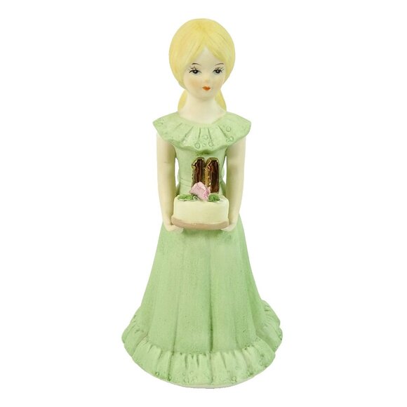 Growing Up Birthday Girls 11 Years Old Birthday Figurine Vintage Enesco 1981 - Picture 2 of 8
